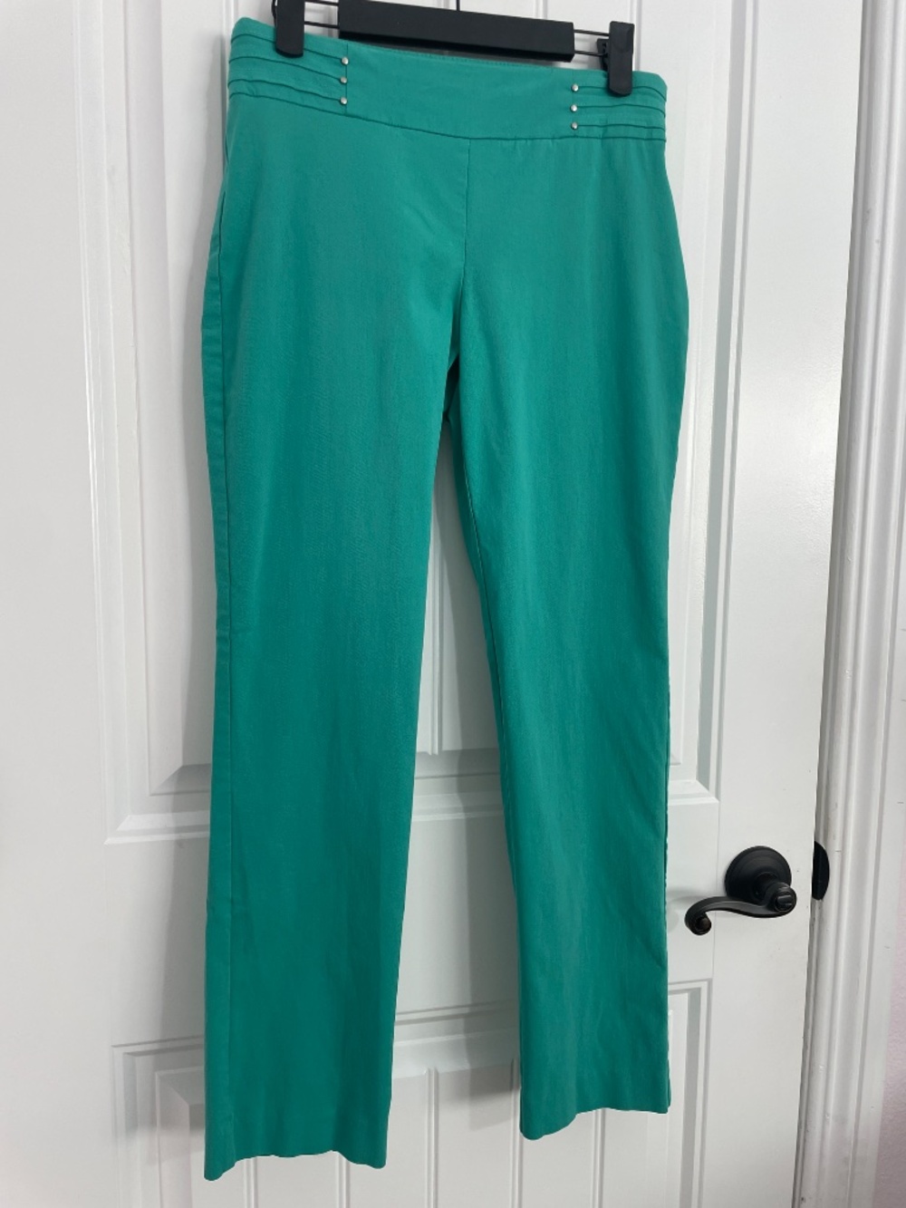 JM Collection Aqua Stretch Pull-On Straight Leg Dress Pants Petite Small